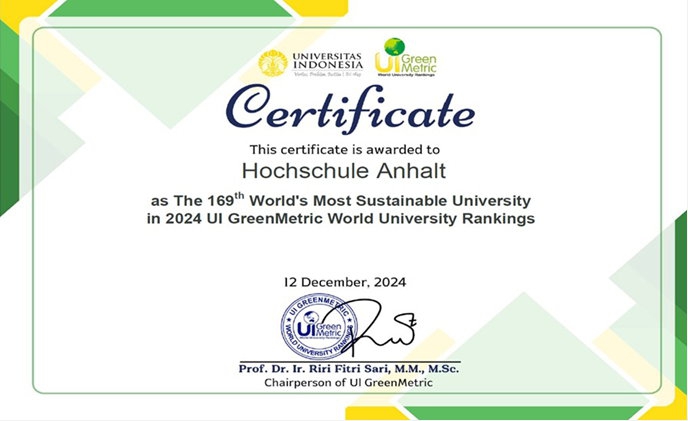 Zertifikat: Green Metric